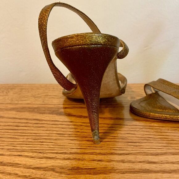 Manolo Blahnik Copper Gold 2000s y2k Strappy heels 36 Sandal Stiletto Carrie - Picture 8 of 16